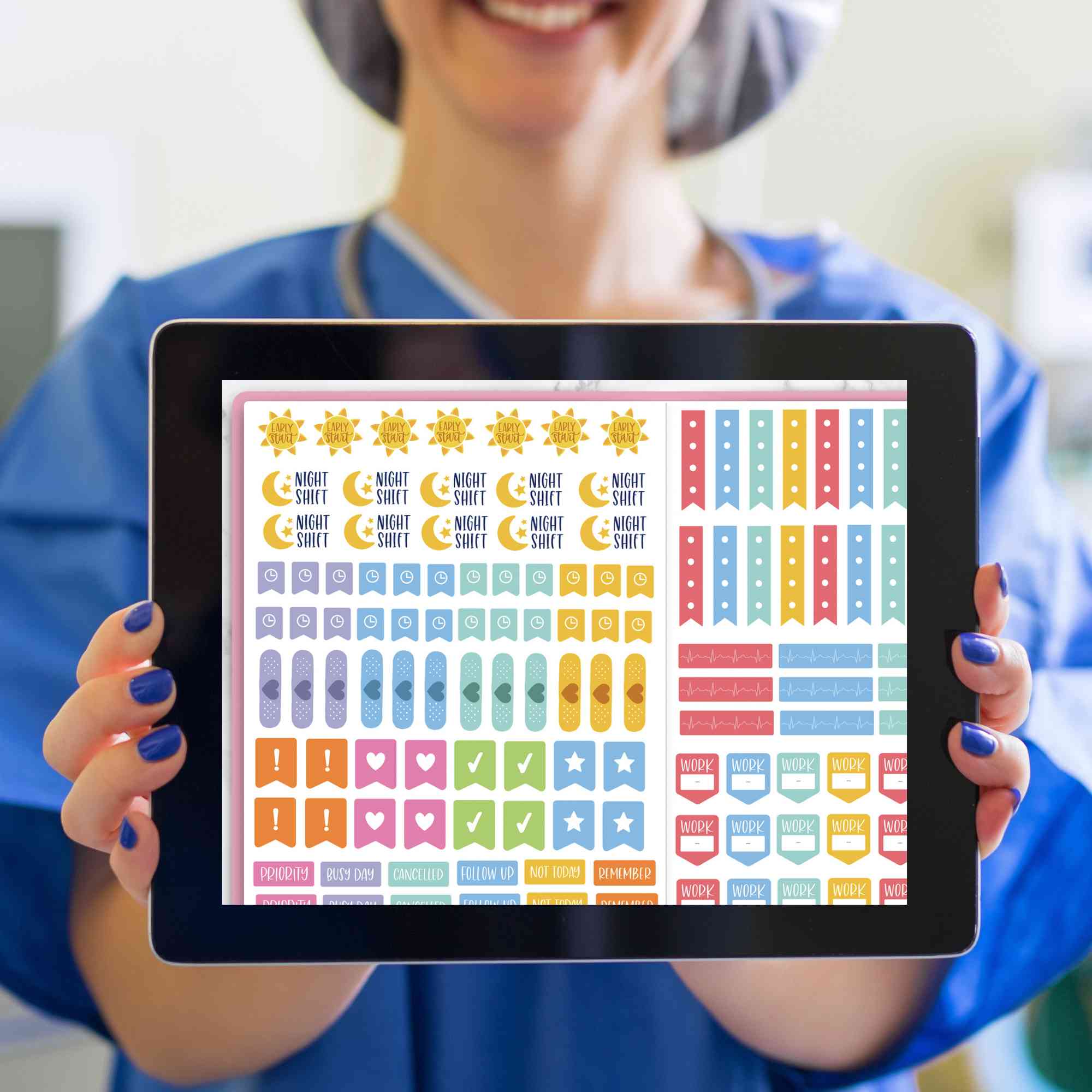 Digital Sticker Pack, Healthcare Heroes Stickers