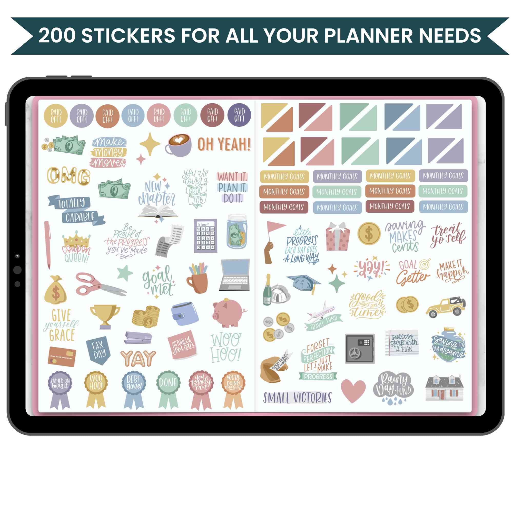 Digital Sticker Pack, Budget Stickers V2