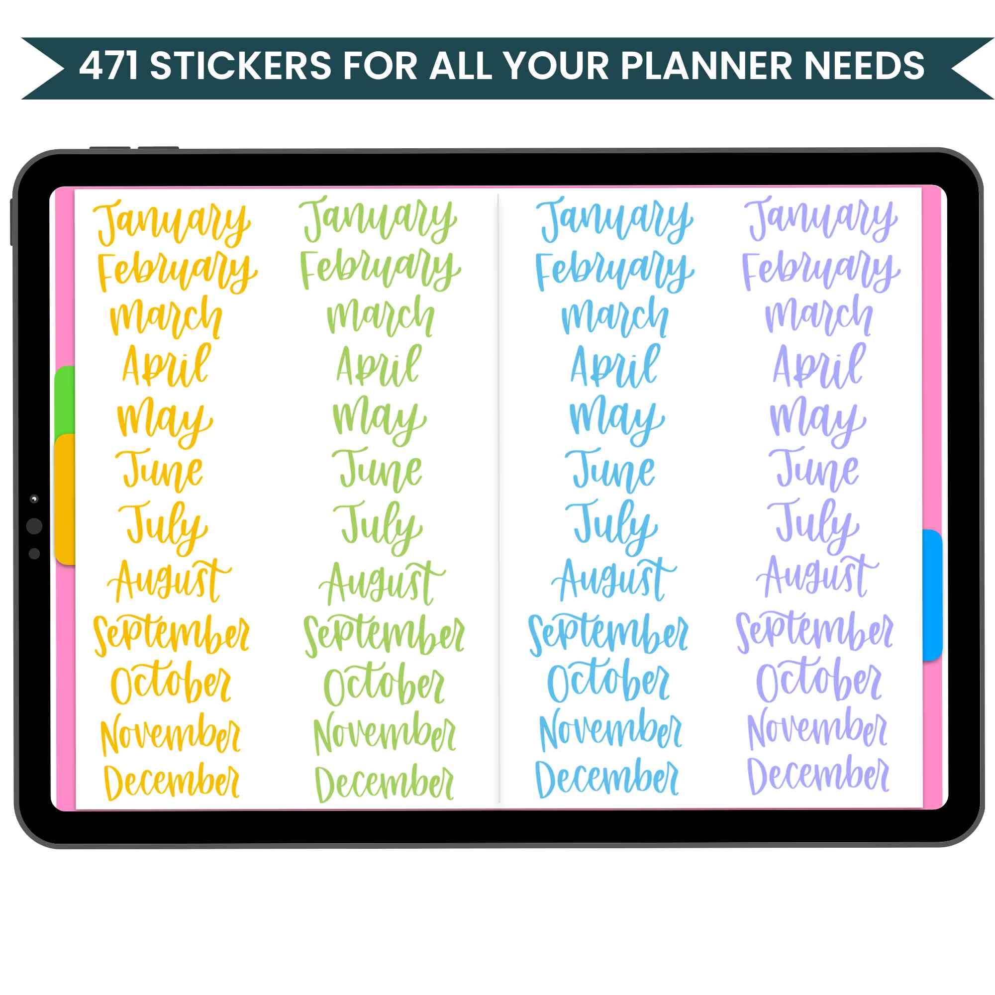 Digital Sticker Pack, Calendar Essentials V1