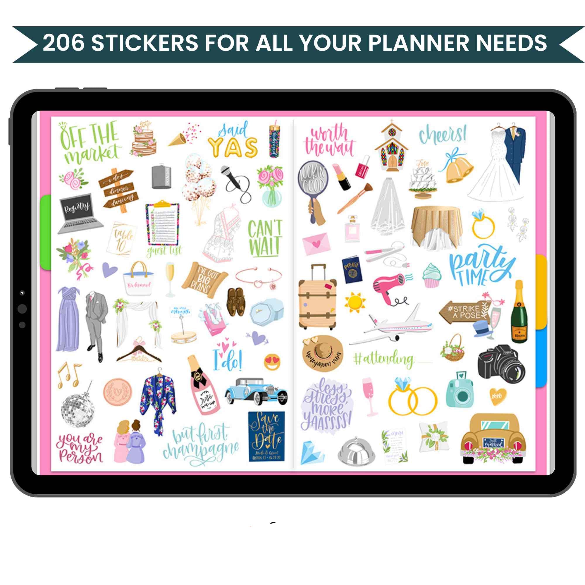 Digital Sticker Pack, Wedding Stickers V2