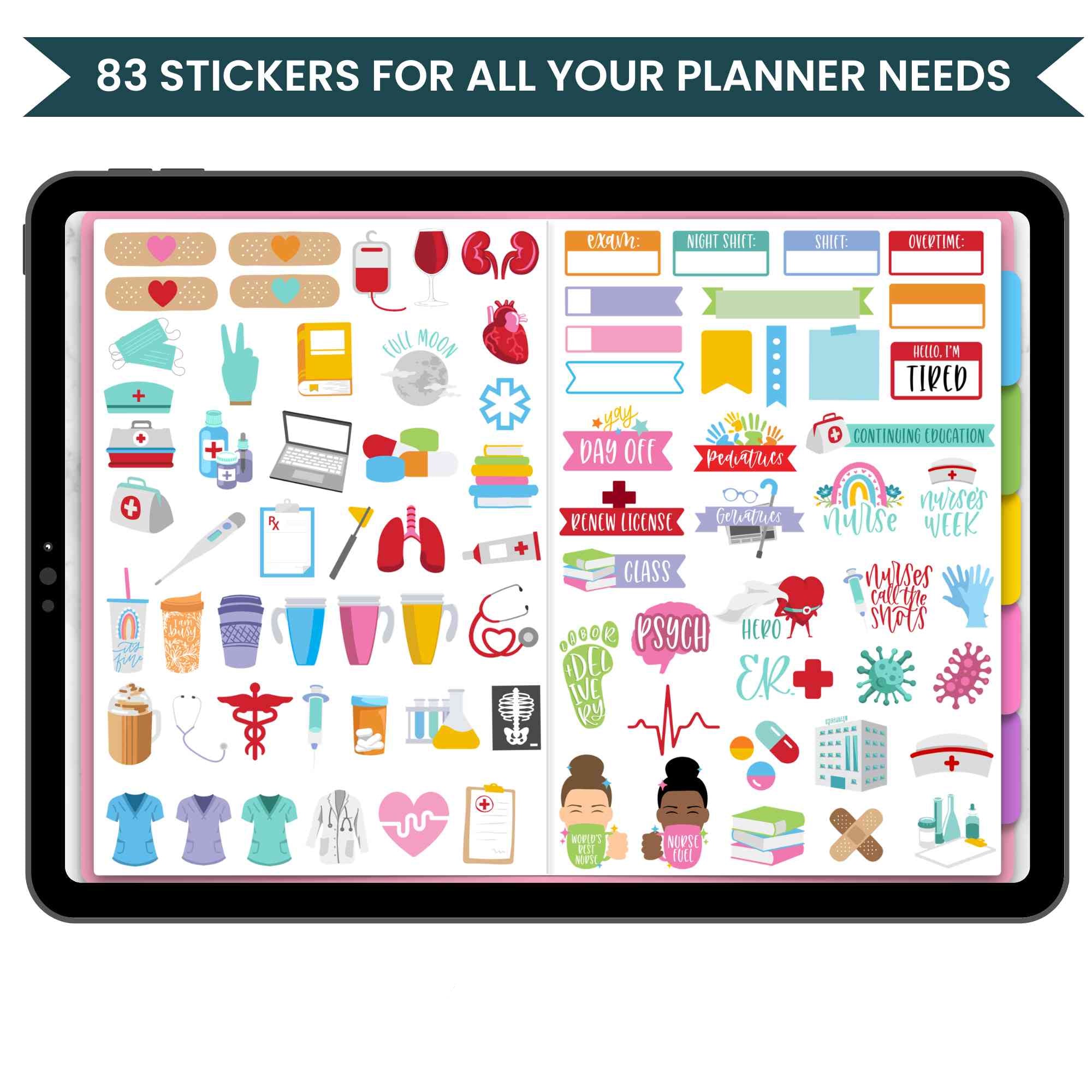 Digital Sticker Pack, Nursing Stickers